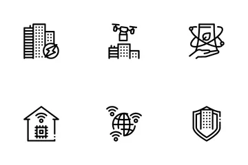 Technologie de ville intelligente Icon Pack