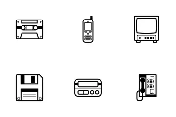 Technologie vintage des années 1990 Pack d'Icônes