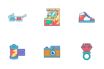 Technology And Vibes Of Nineties Icon Pack