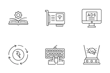 Tecnologia cibernética e moderna Pacote de Ícones