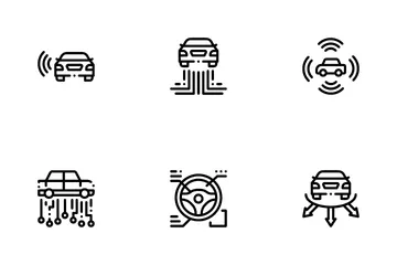 Tecnología de coche inteligente Paquete de Iconos