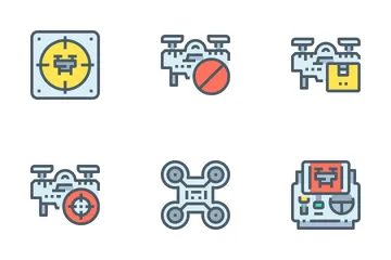 Tecnología de drones Paquete de Iconos