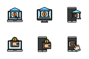 Tecnologia Financeira Icon Pack