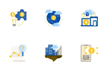 Tecnología financiera Paquete de Iconos