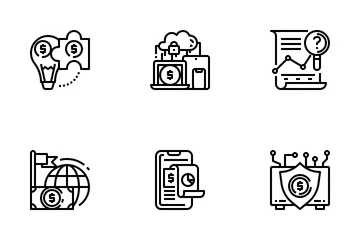 Tecnología financiera Paquete de Iconos