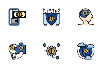 Tecnologia finanziaria Icon Pack