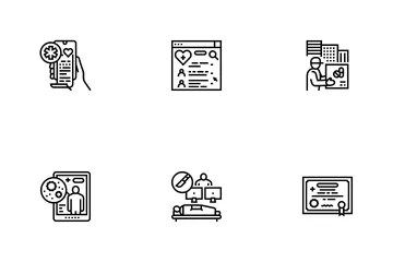 Telehealth Medicine Treatment Icon Pack