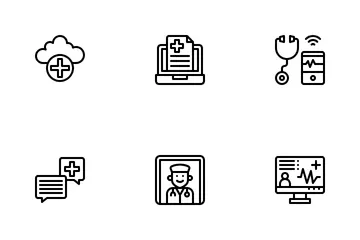 Telemedicina Paquete de Iconos