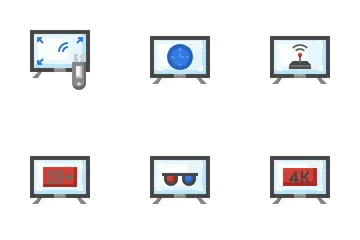 Televisión inteligente Paquete de Iconos