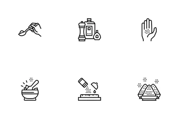 Erva Condimento De Especiarias Pacote de Ícones