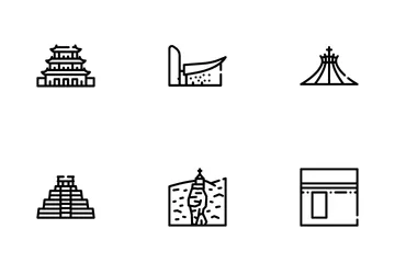 Temple Construction Icon Pack