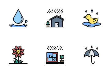 Temporada de lluvias Paquete de Iconos