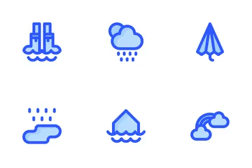 Temporada de lluvias Paquete de Iconos