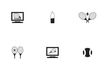 Tennis Glyph Icon Pack