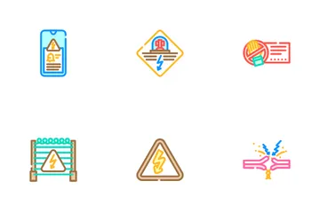 Tension de danger électrique Icon Pack