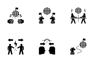 Tensiones geopolíticas Paquete de Iconos