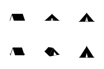 Tent Glyph Icon Pack
