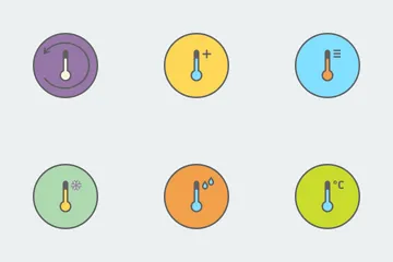 Termómetros y pronóstico Paquete de Iconos