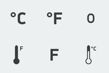 Termómetros y pronóstico Paquete de Iconos