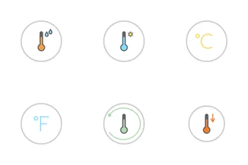 Termómetros y pronóstico Paquete de Iconos
