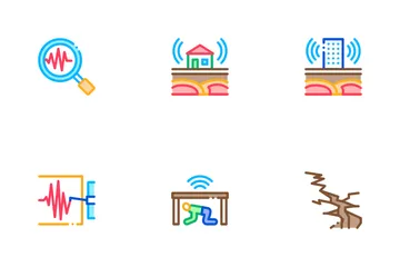 Desastre del terremoto Paquete de Iconos