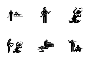 Terrorist Attack Icon Pack