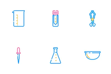 Teste de frasco de laboratório de química Pacote de Ícones