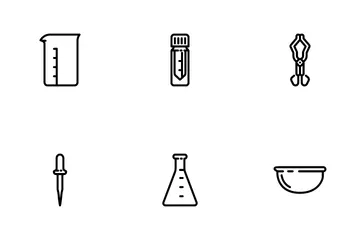 Teste de frasco de laboratório de química Pacote de Ícones