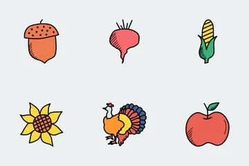 Thanksgiving Day Doodles Icon Pack