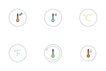 Thermometers And Forecast Icon Pack