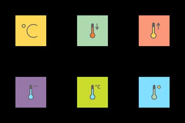 Thermometers And Forecast Icon Pack