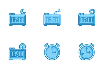 Hora del reloj y proceso Paquete de Iconos