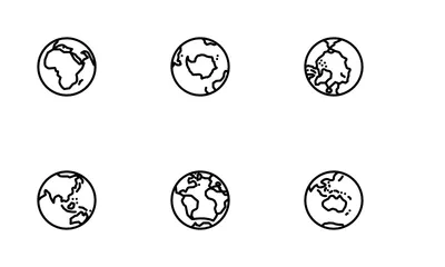 Tierra Mundo Globo Planeta Paquete de Iconos