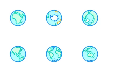 Tierra Mundo Globo Planeta Paquete de Iconos