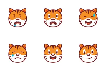 Tigre emoji Paquete de Iconos