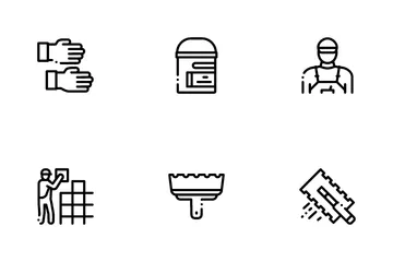 Tiler Work Equipment Icon Pack