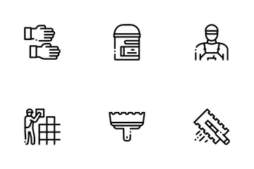 Tiler Work Equipment Icon Pack