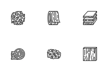 Timber Wood Industrial Production Icon Pack