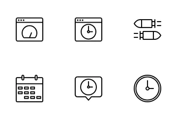Time And Speedometer Icon Pack