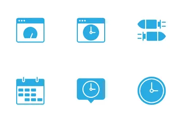 Time And Speedometer Icon Pack