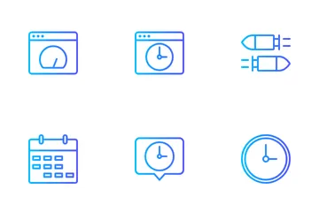 Time And Speedometer Icon Pack