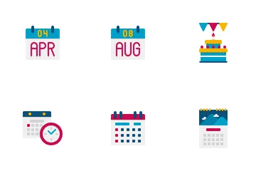 Time Calendar And Date Icon Pack