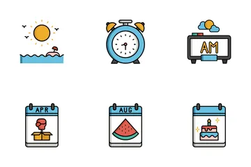 Time Calendar And Date Icon Pack