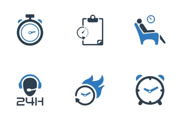 Time & Date Management (Blue Series) Icon Pack