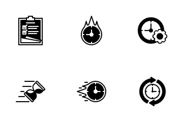 Time Management Semi Solid Icon Pack