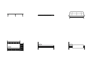 Tipo de cama Pacote de Ícones