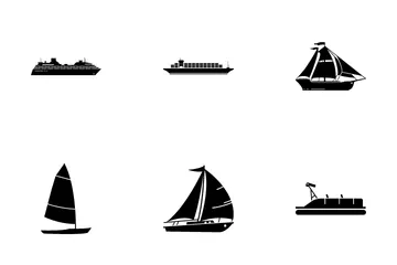 Tipo de barcos Barcos Paquete de Iconos