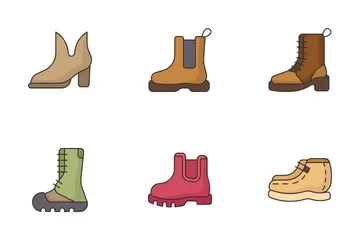 Tipos de botas Paquete de Iconos