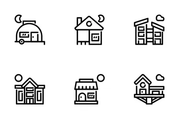 Tipos de casas Paquete de Iconos