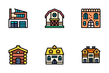 Tipos de casas Paquete de Iconos